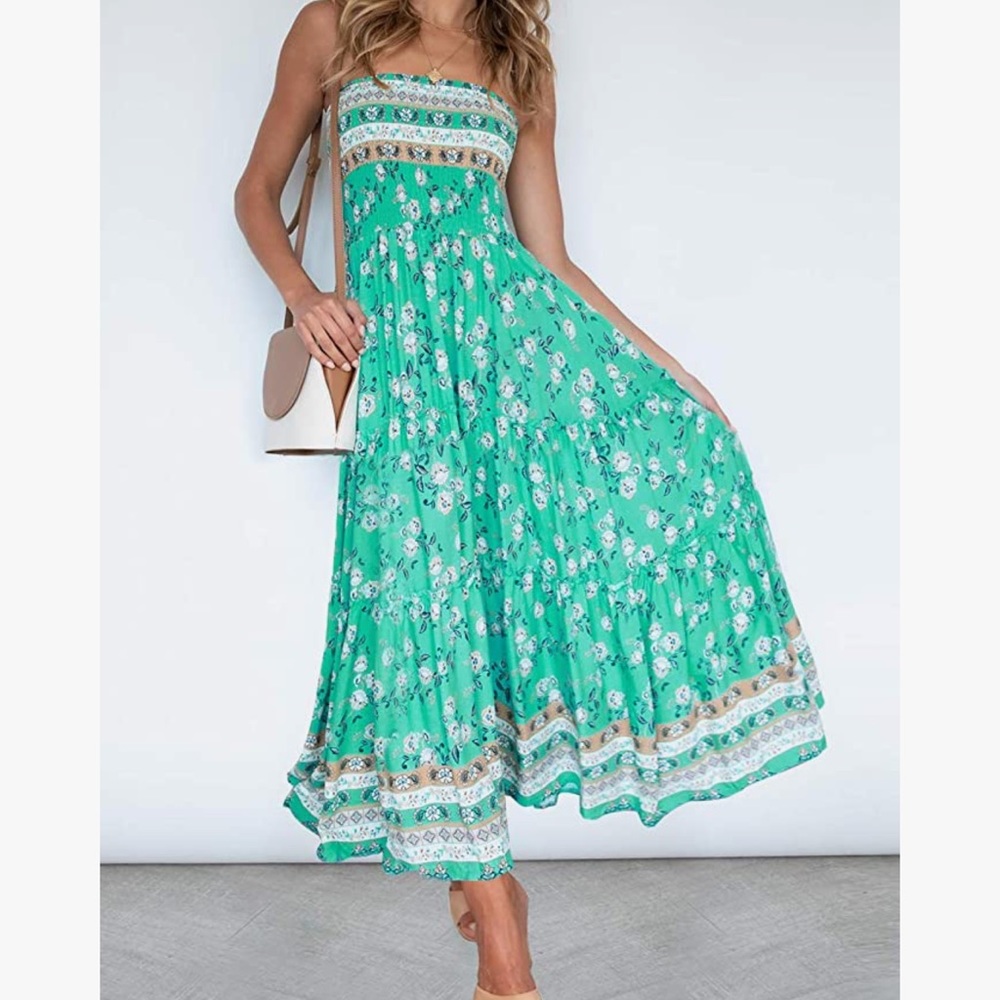 Aqua Bohemian Maxi Dress